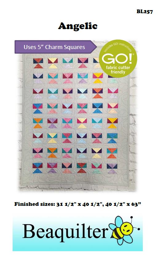 BL257 Angelic Charm Pack 5" Quilt pattern 2 sizes Accuquilt friendly rotary cutting included