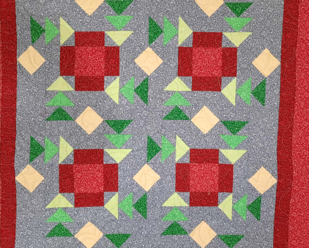 Apple Pie modern swirly baby lap quilt