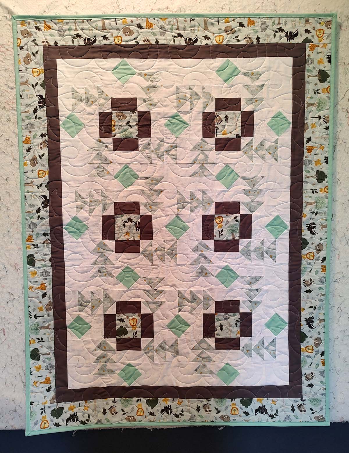Jungle Apple Pie Modern baby lap quilt