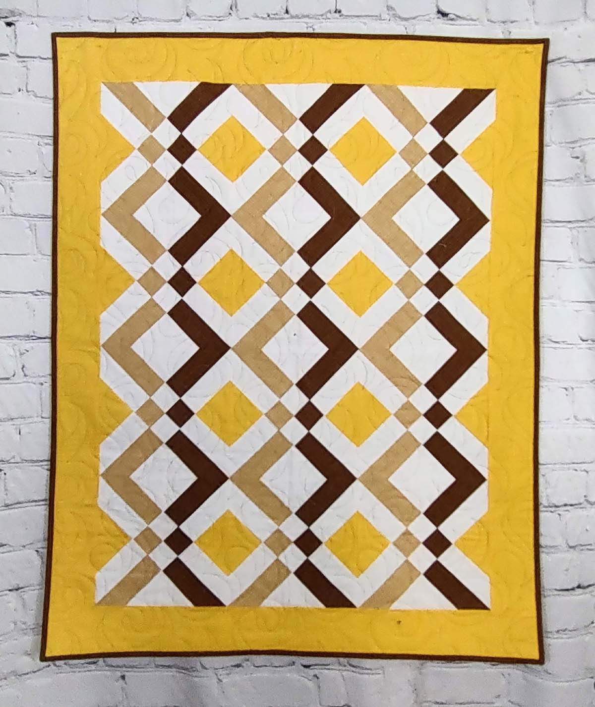 Arrowhead Yellow and Brown Retro baby lap quilt