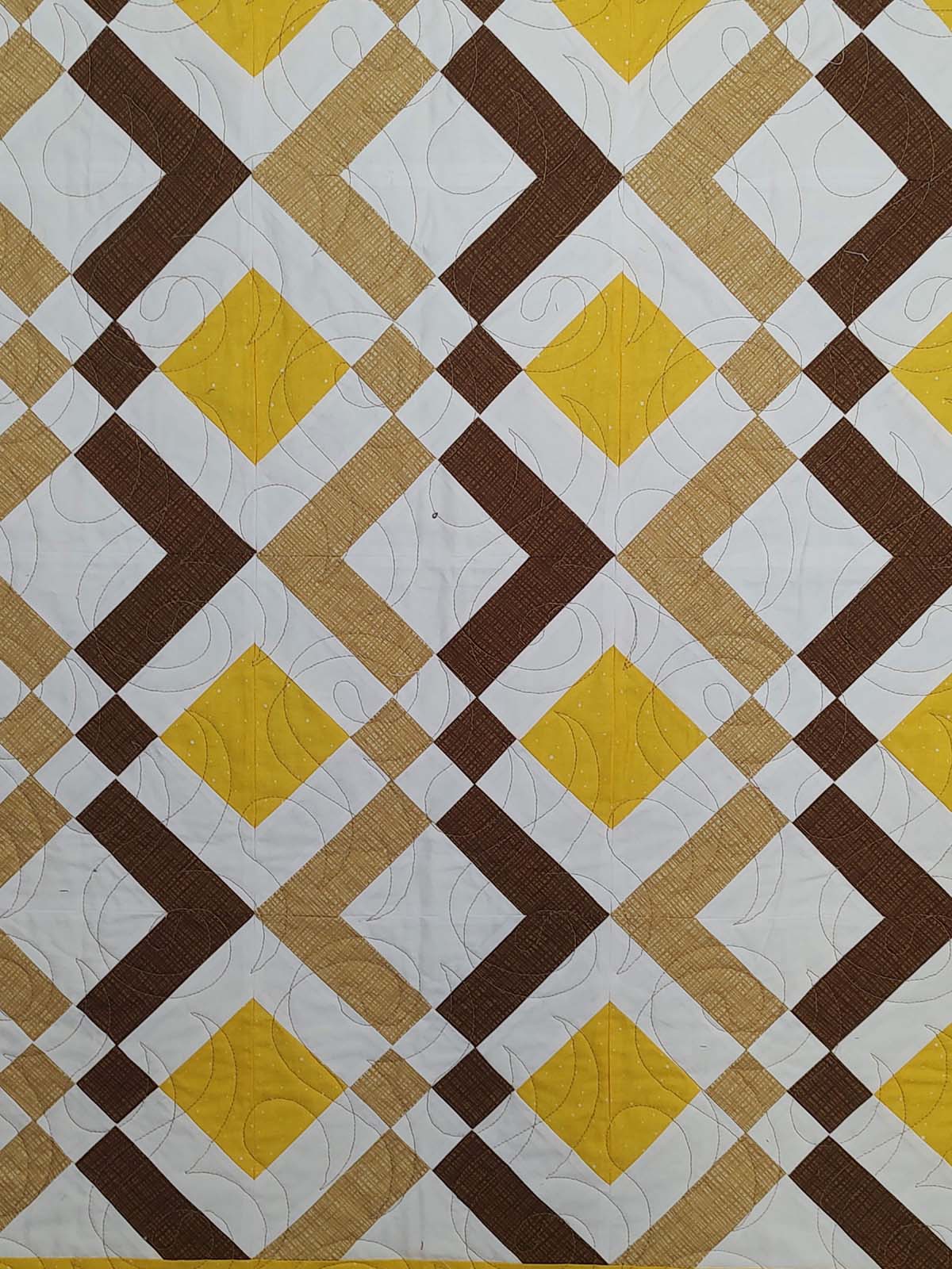 Arrowhead Yellow and Brown Retro baby lap quilt