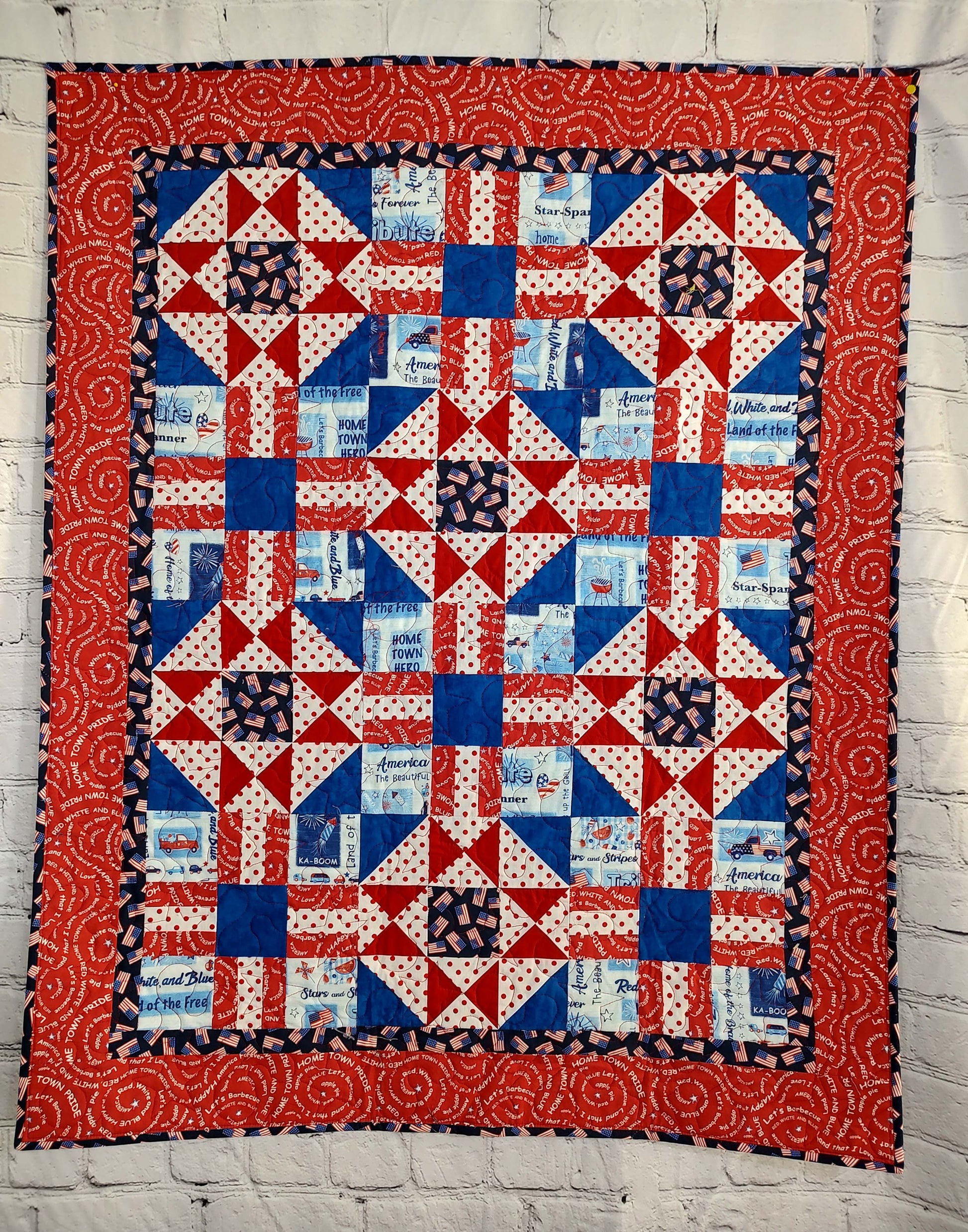 Election Patriotic REd White and Blue baby lap quilt