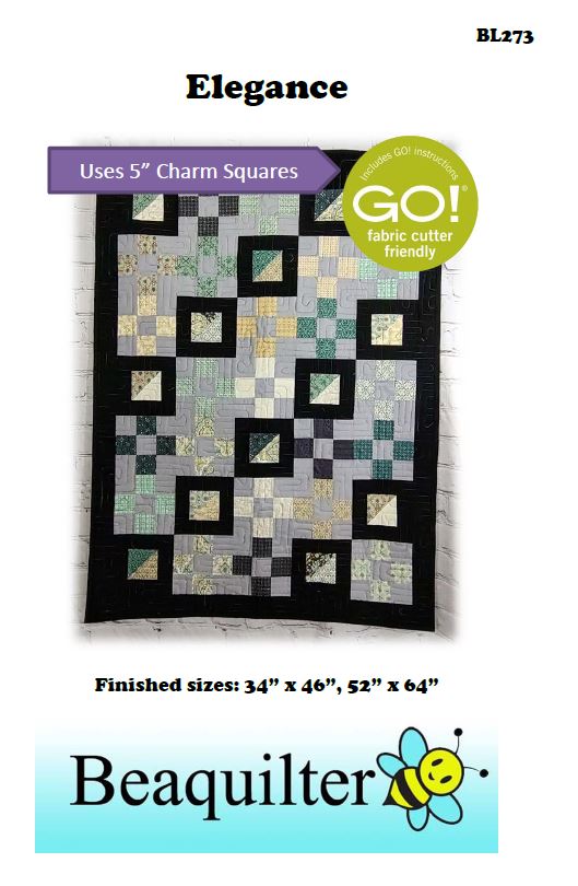 BL273 Elegance Quilt pattern 2 sizes charm pack and Accuquilt friendly