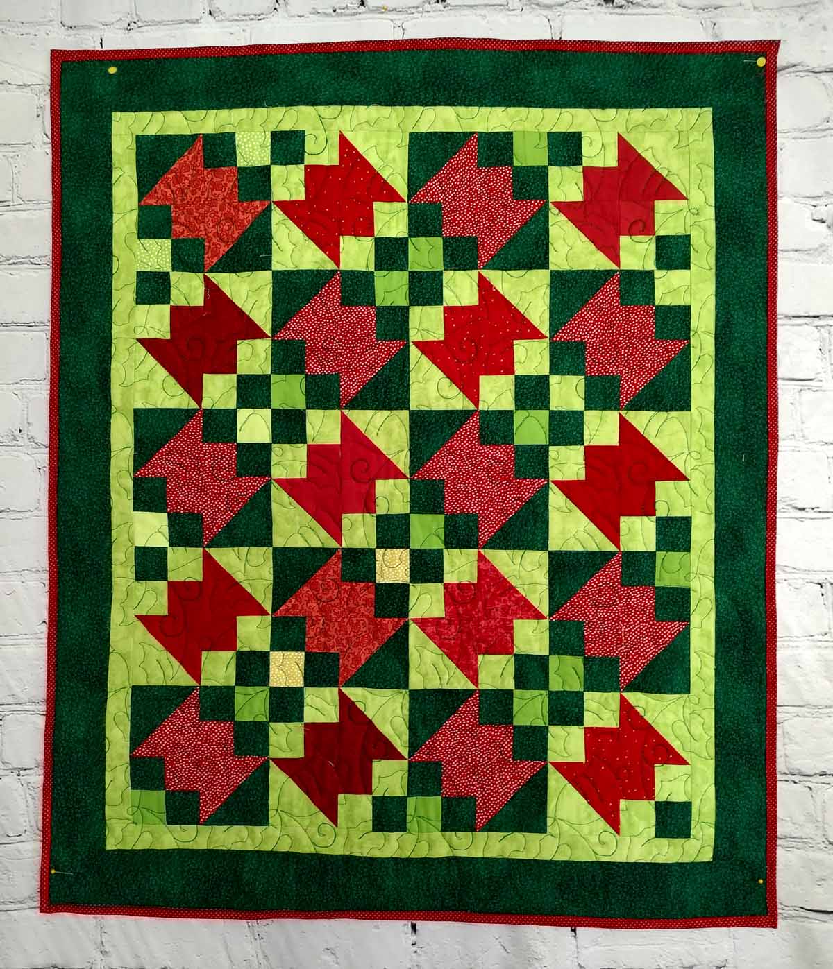 Christmas Red and Green baby lap quilt