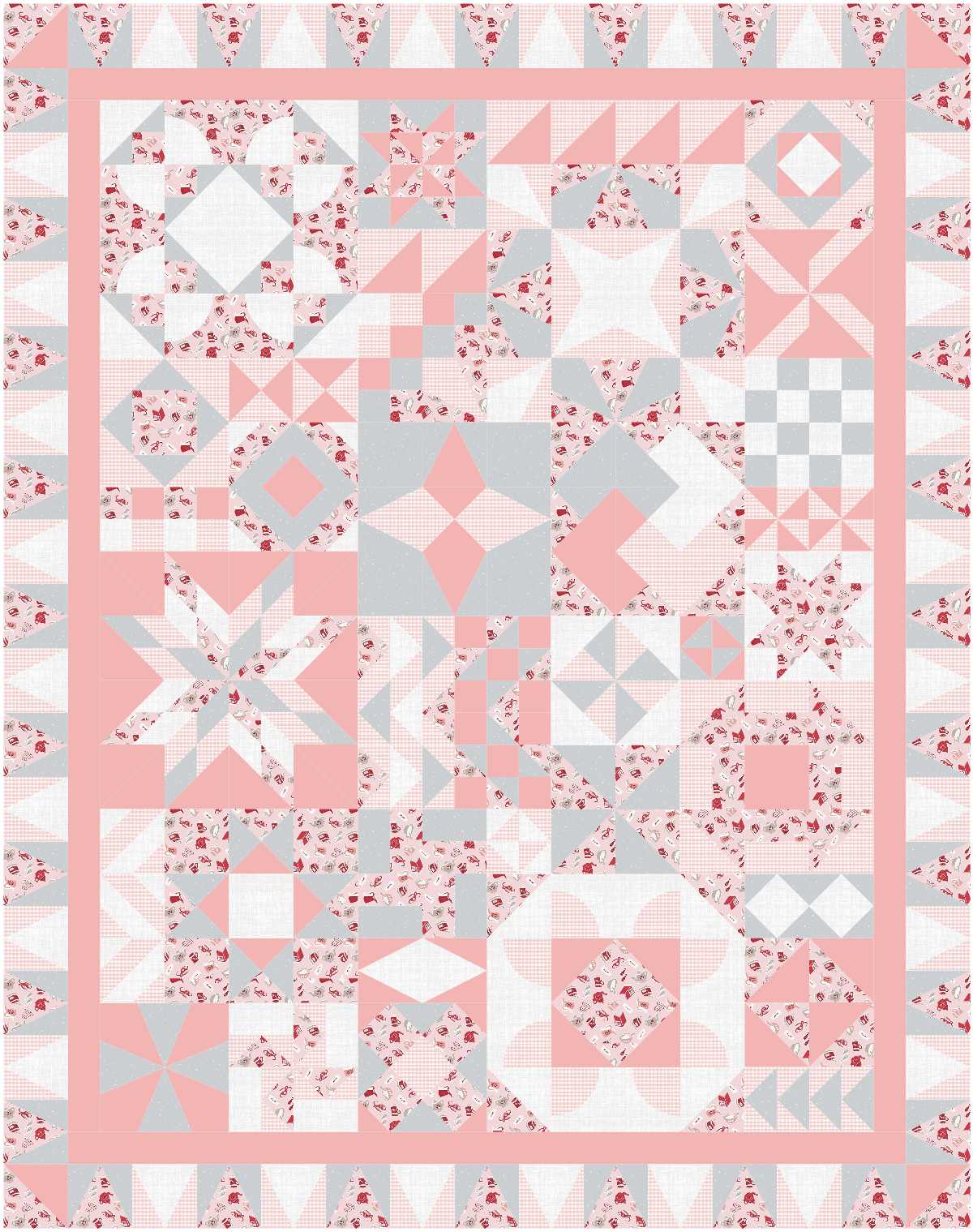BL163 Jumbled Sampler Quilt Kit