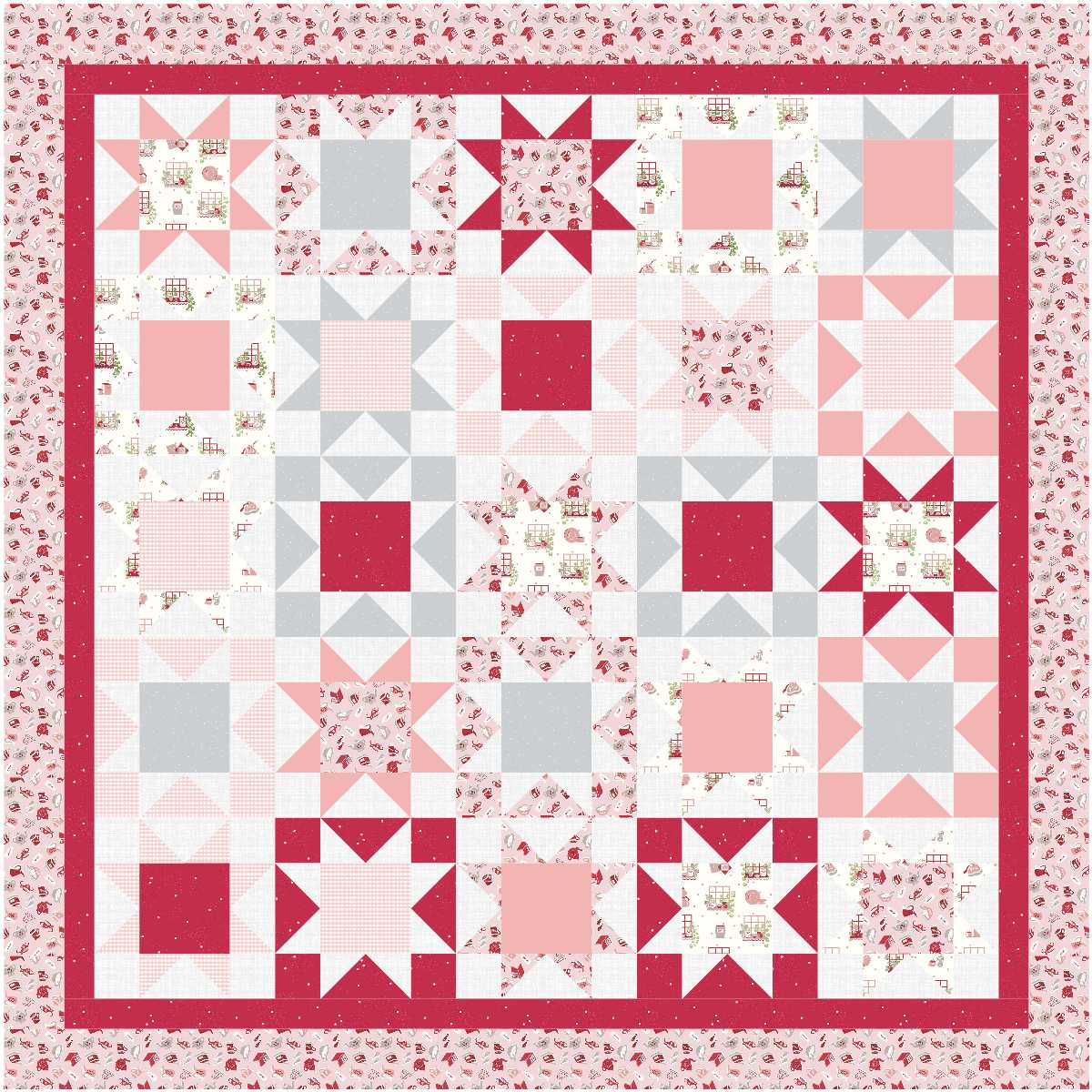 BL124 Patriotic Stars Quilt Kit LARGE