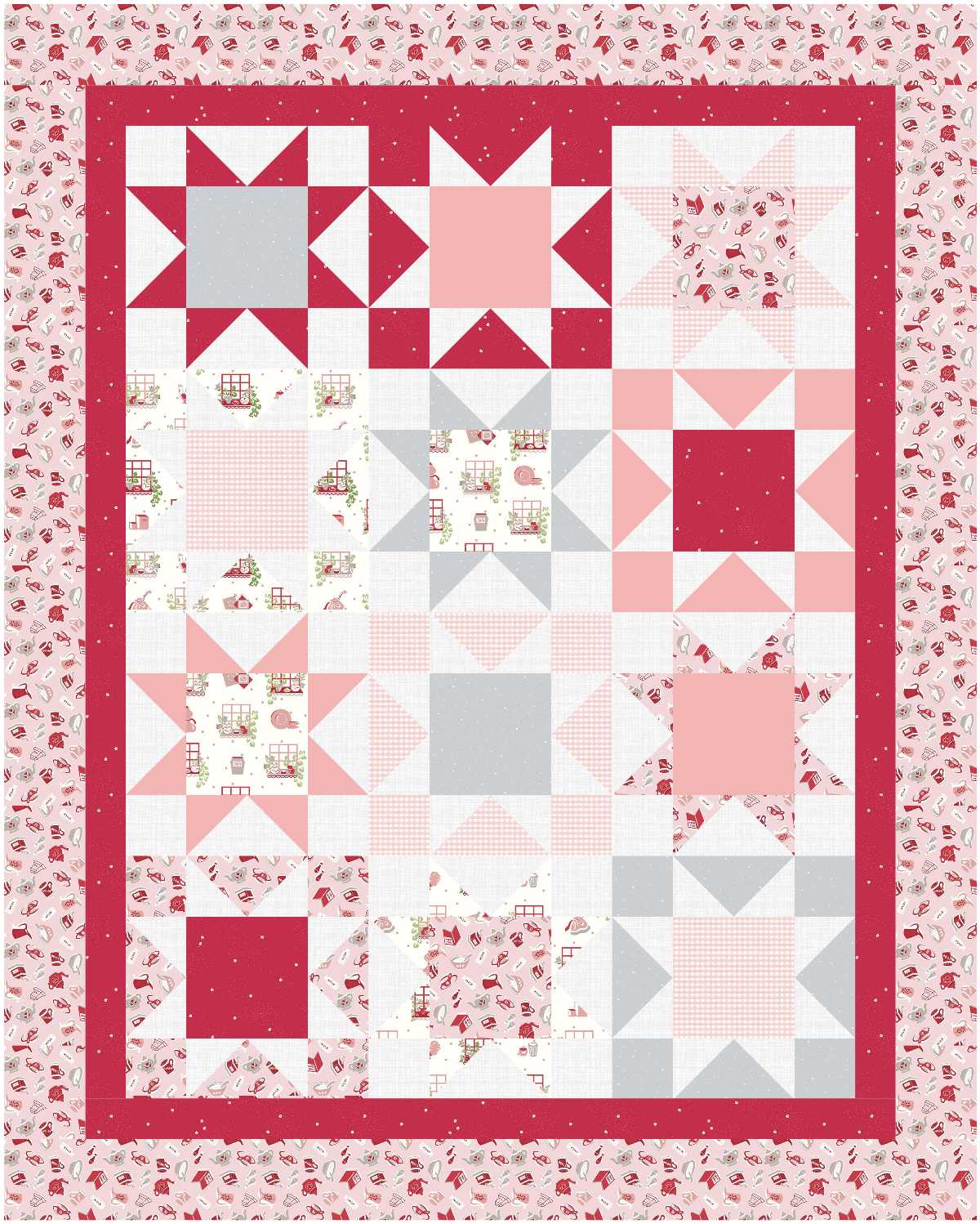 BL124 Patriotic Stars Quilt Kit MEDIUM