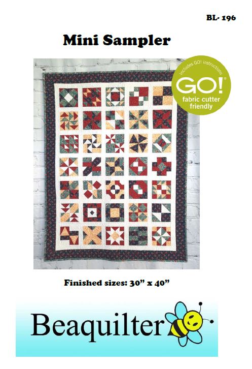 BL196 Mini Sampler Quilt pattern Accuquilt friendly plus yardage for other qube sets! EASY!