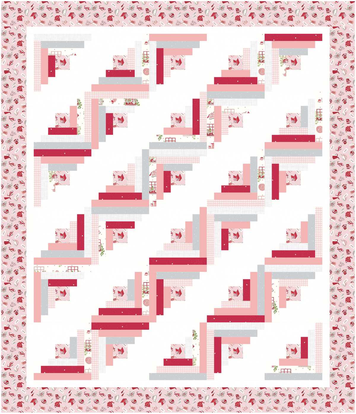 BL173 Strawberry fields quilt Fabric KIT