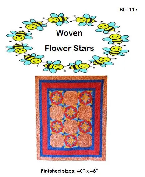 BL117 Woven flower stars Quilt pattern Foundation paper piecing RETIRING