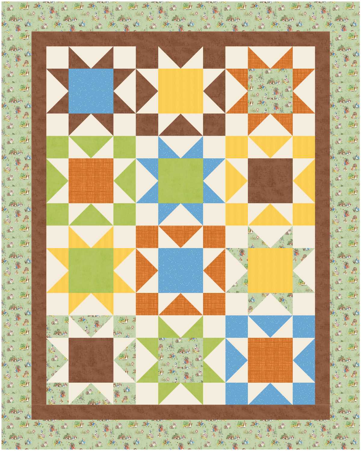 BL124 Patriotic Stars Quilt Kit MEDIUM bunny