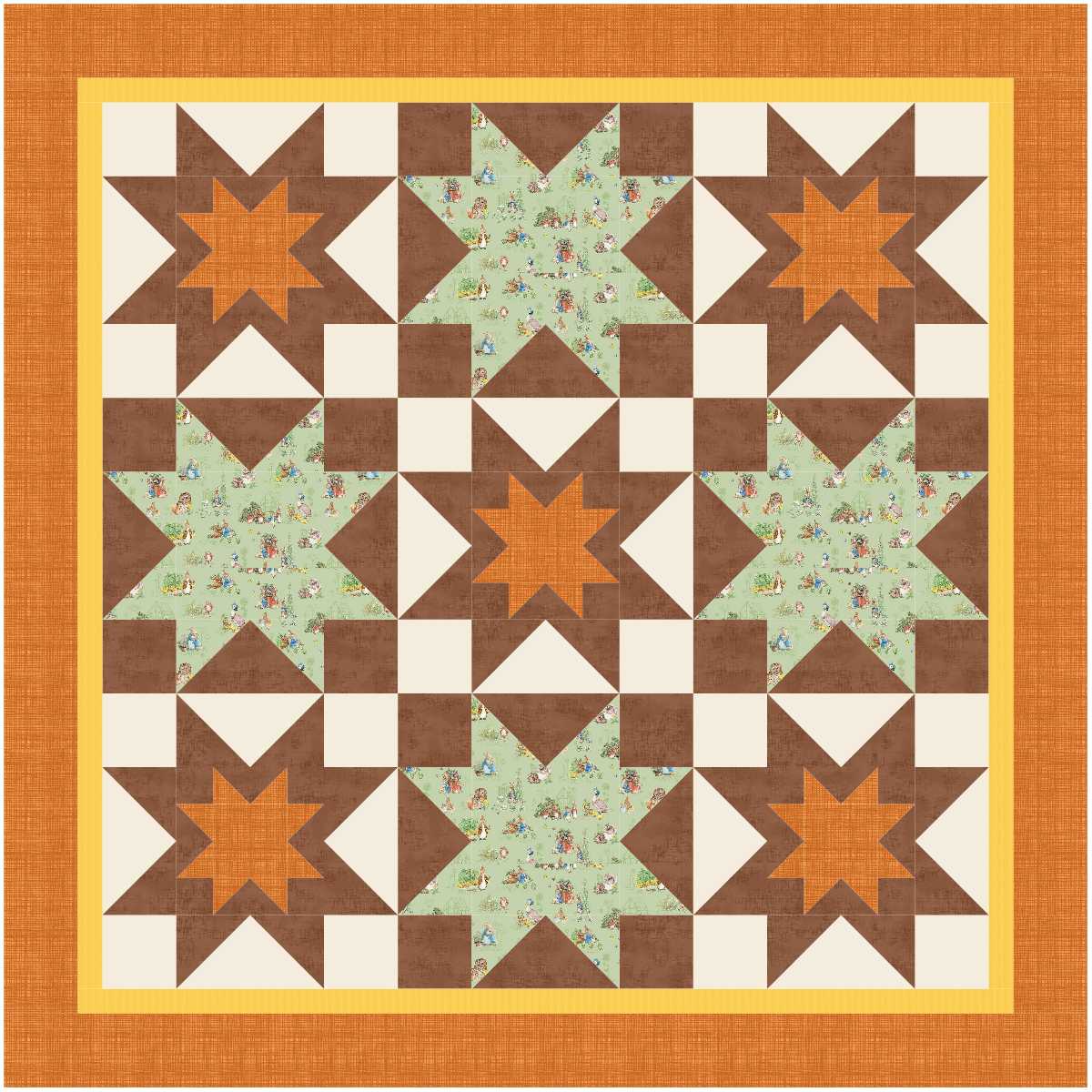 BL147 Baby Stars Quilt Kit bunny
