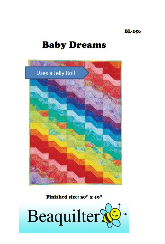 BL156 Baby Dreams Jelly Roll Quilting Pattern templates included