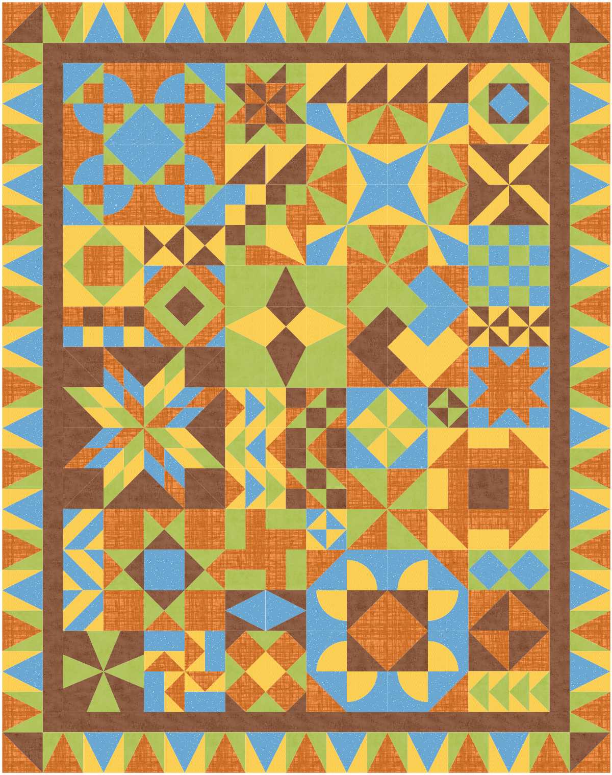 BL163 Jumbled Sampler Quilt Kit M bunny