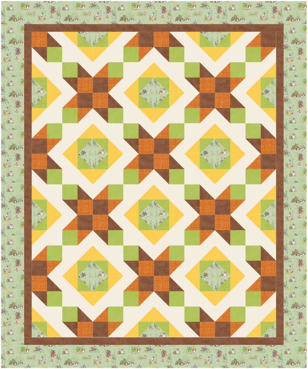 BL165 Wild World Quilt Kit bunny