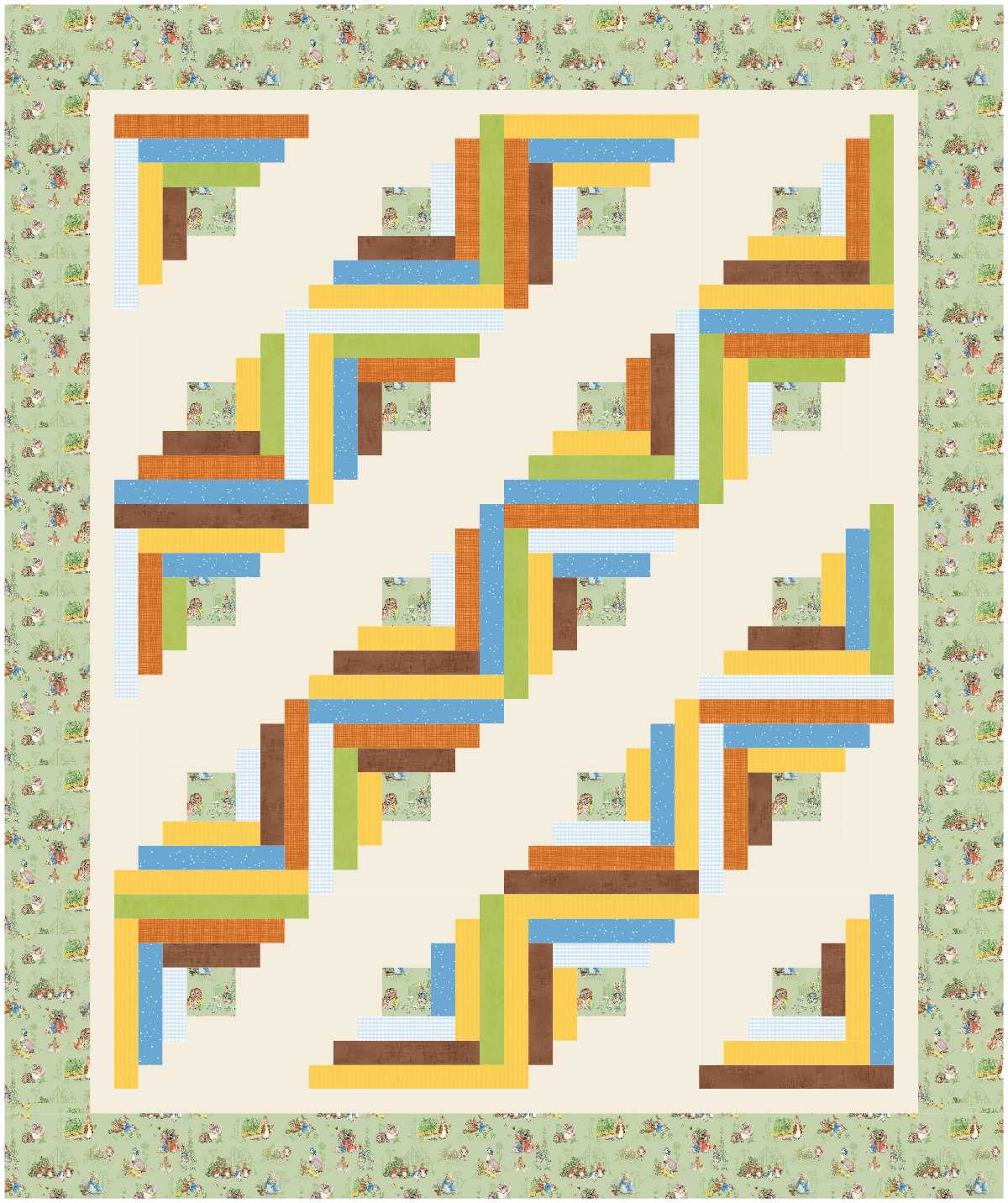 BL173 Strawberry fields quilt Fabric KIT bunny