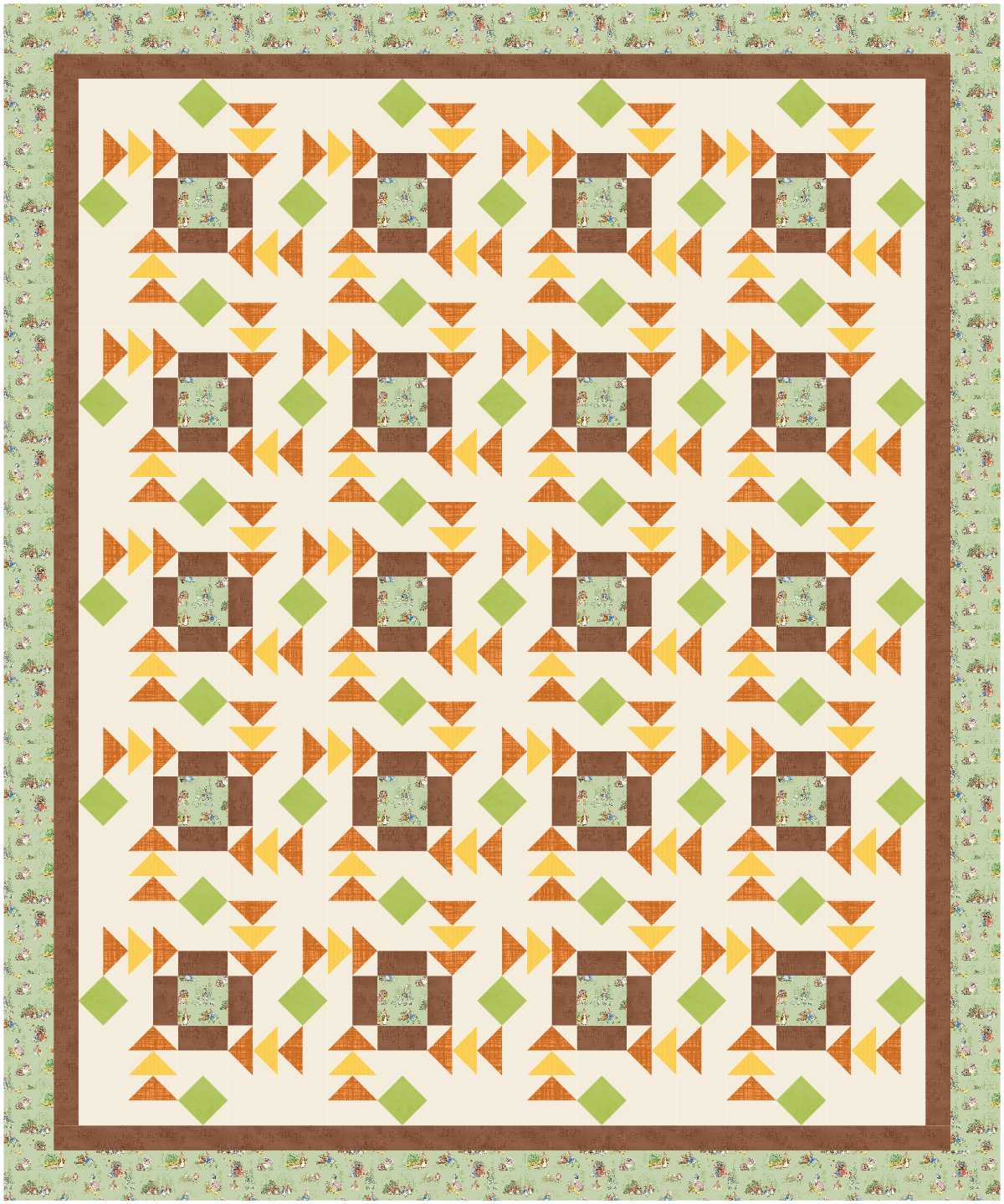 BL176 Apple Pie Quilt Kit L bunny