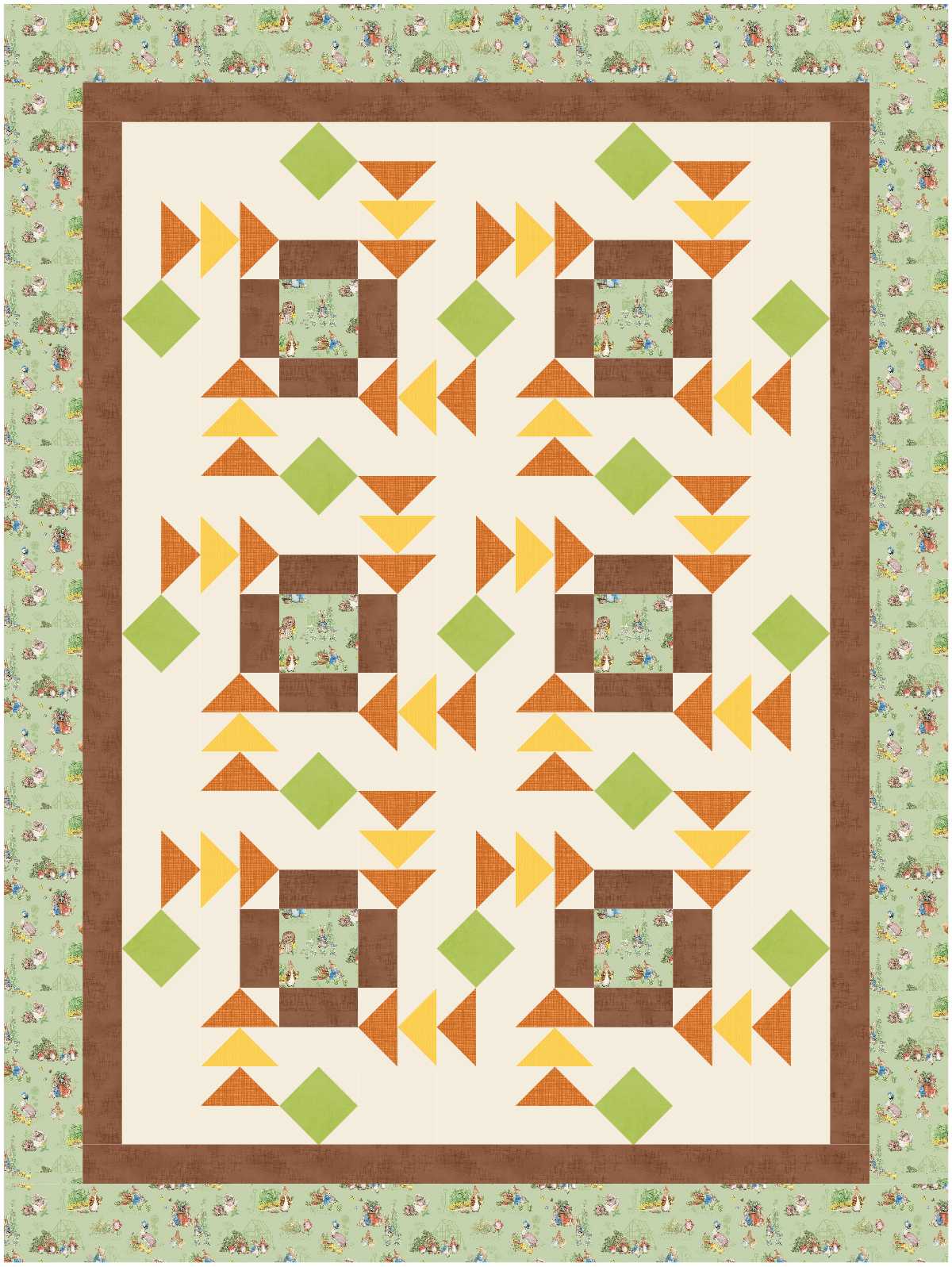 BL176 Apple Pie Quilt Kit S bunny