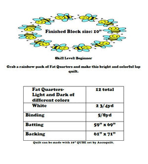 BL179 Rainbow Baskets pattern, FQ and Accuquilt friendly 55" x 65", rotary cutting instructions included