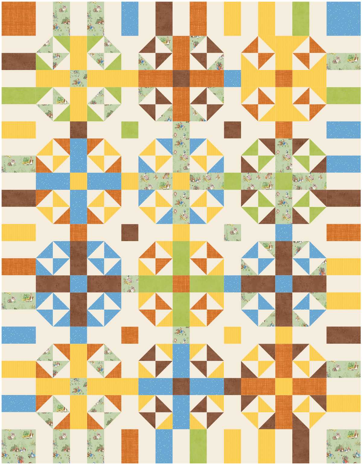 BL220 Defenestration Quilt Fabric KIT bunny