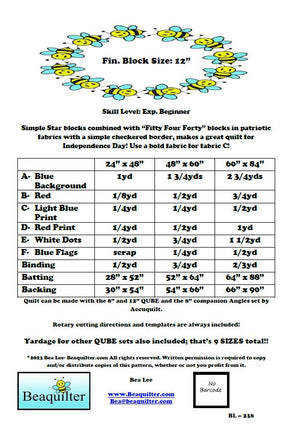 BL238 Picnic Quilt pattern Accuquilt friendly 3 sizes rotary cutting and templates always included 9 QUBE options