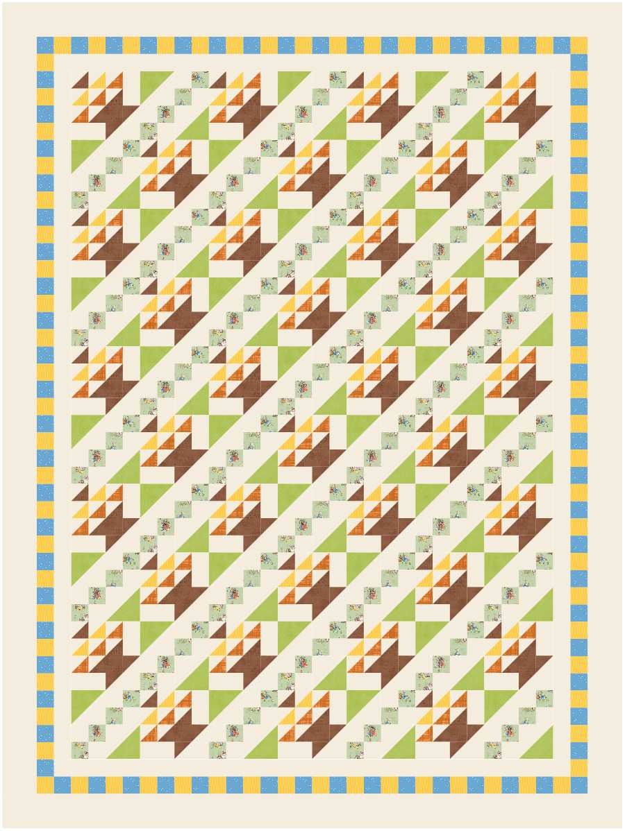 BL263 Hyacinths in baskets Quilt KIT LARGE bunny