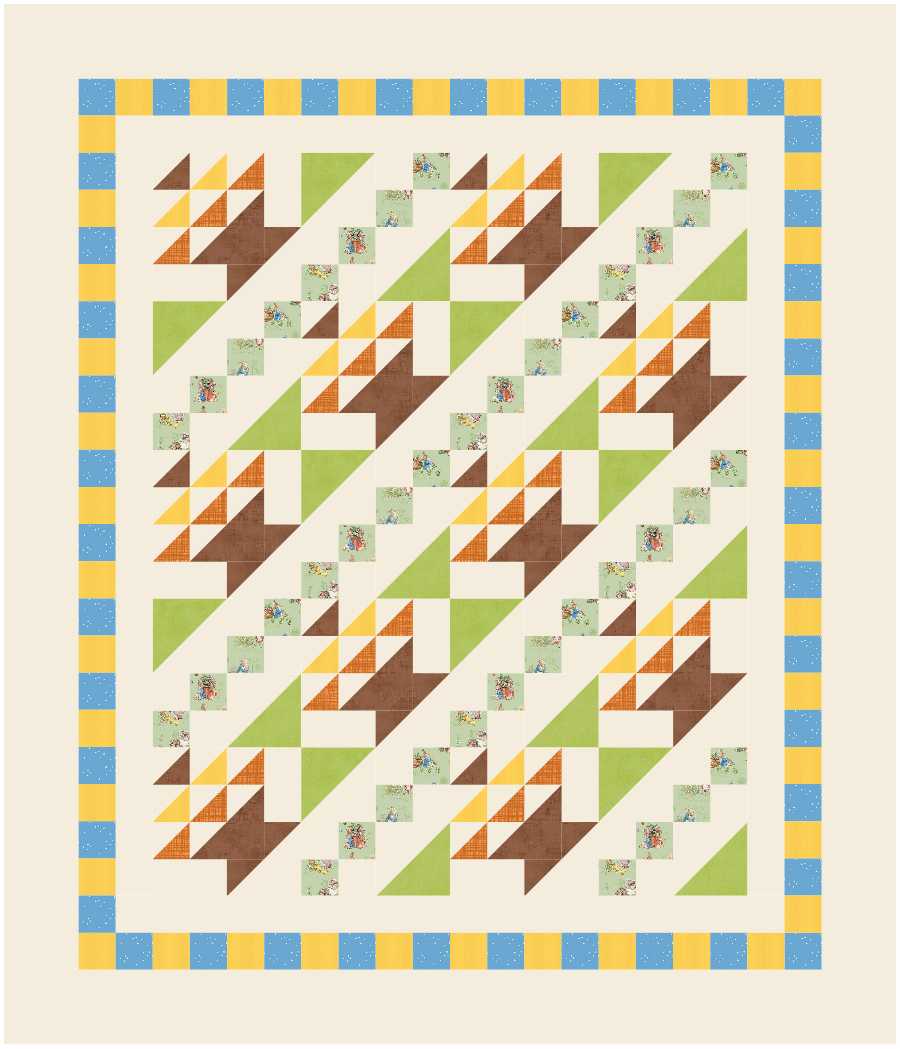 BL263 Hyacinths in baskets Quilt KIT MEDIUM bunny