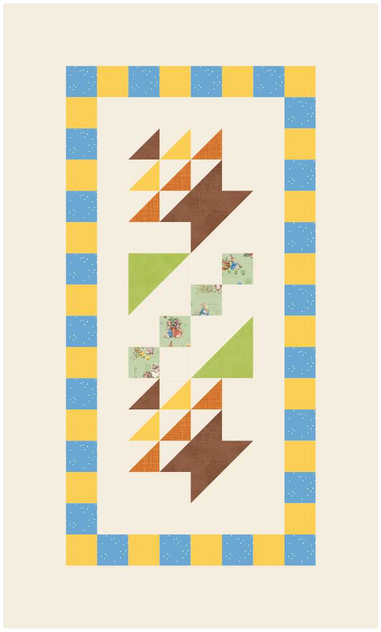 BL263 Hyacinths in baskets Quilt KIT SMALL bunny
