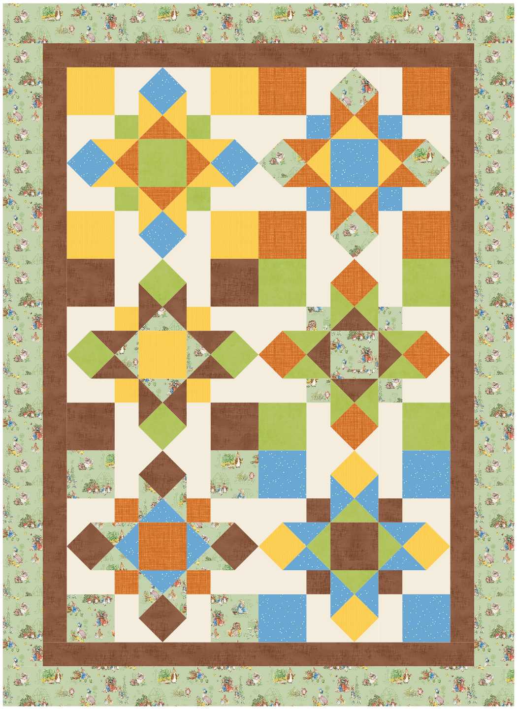BL270 Anna's Steps Quilt fabric KIT 3 SMALL bunny