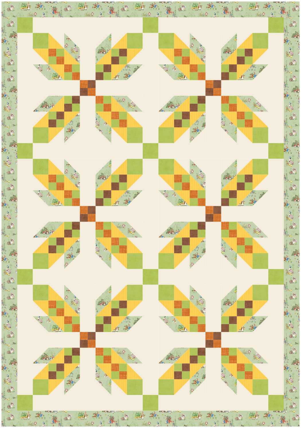 BL283 Bear Hugs Quilt Fabric KIT MEDIUM bunny