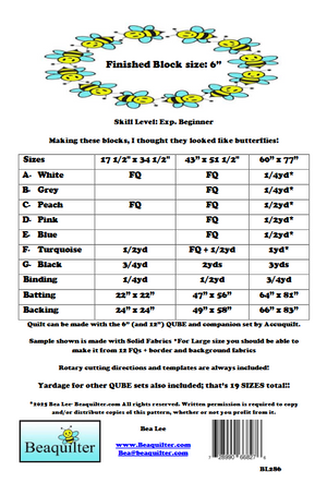 BL286 Butterflies Quilt pattern 3 sizes