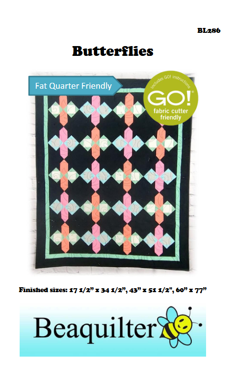 BL286 Butterflies Quilt pattern 3 sizes