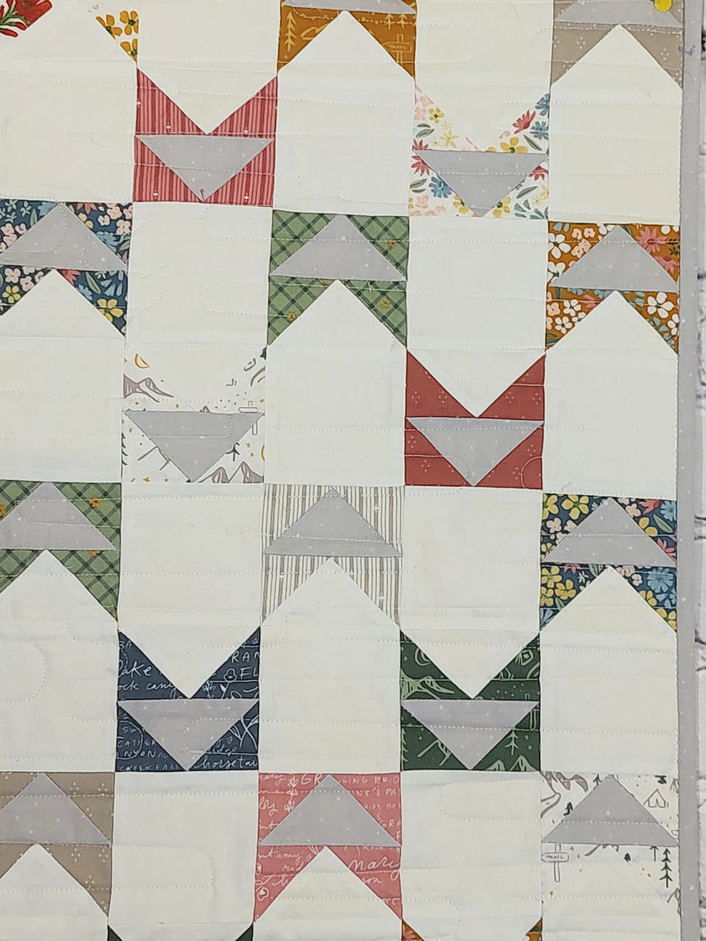 Nature Antique looking Modern baby lap quilt