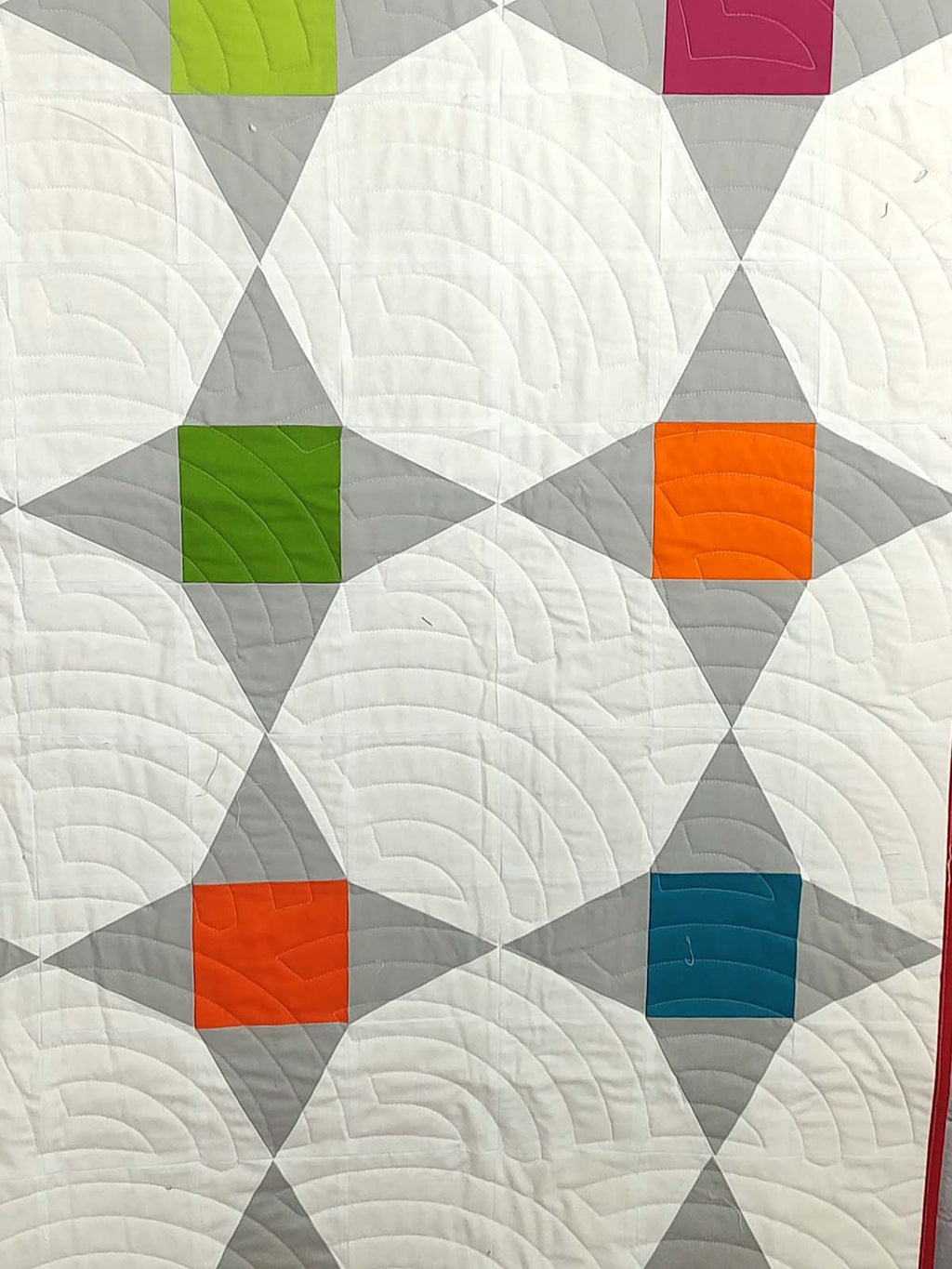 Charming Stars Rainbow Modern baby lap quilt