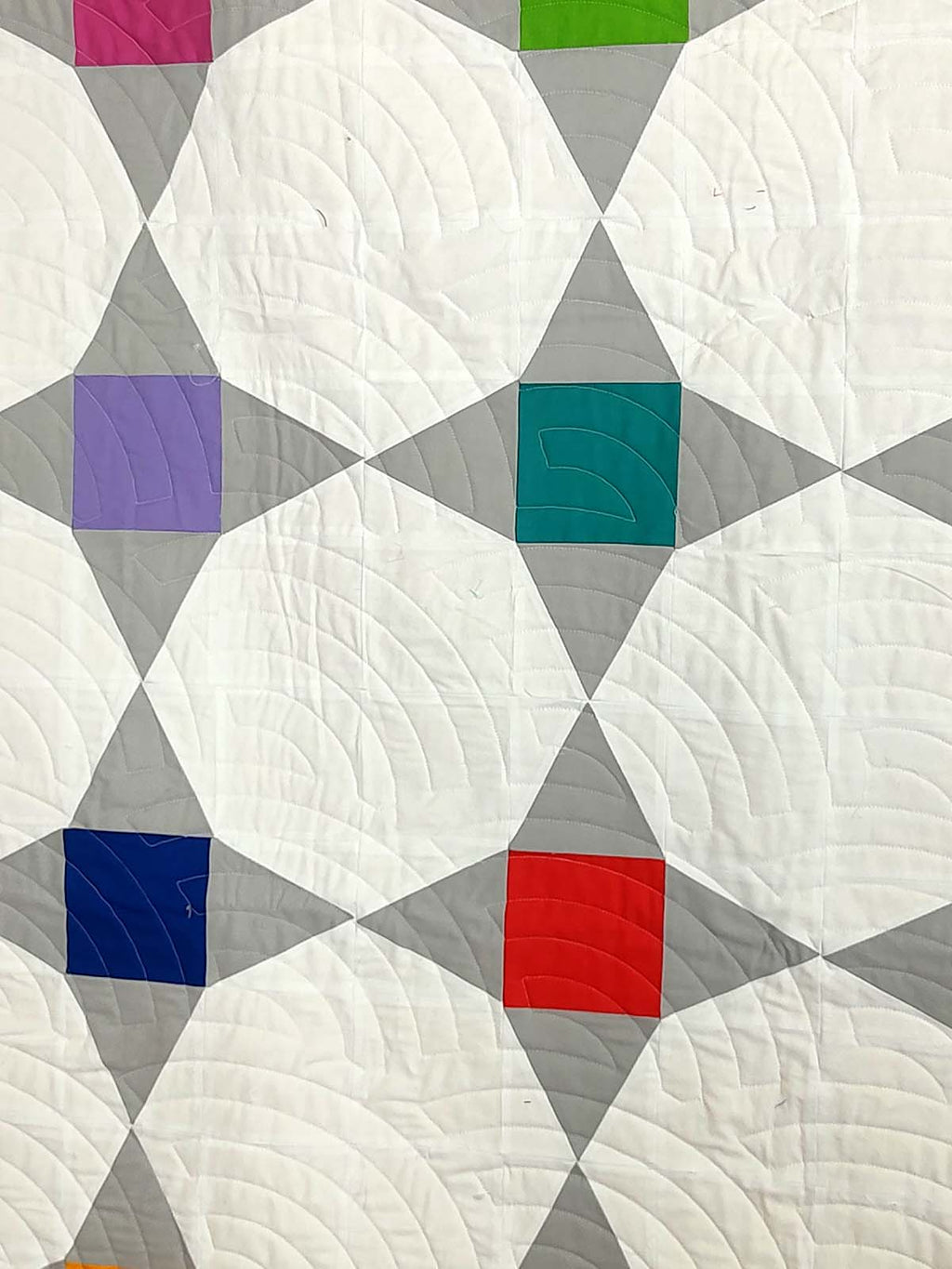 Charming Stars Rainbow Modern baby lap quilt