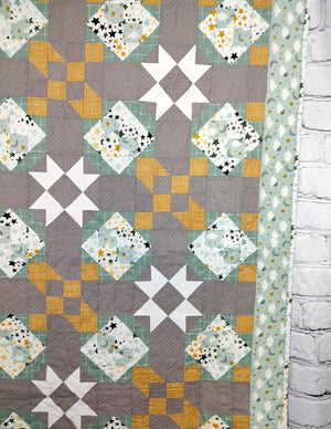 Nighttime sleepy cloud Modern baby lap quilt