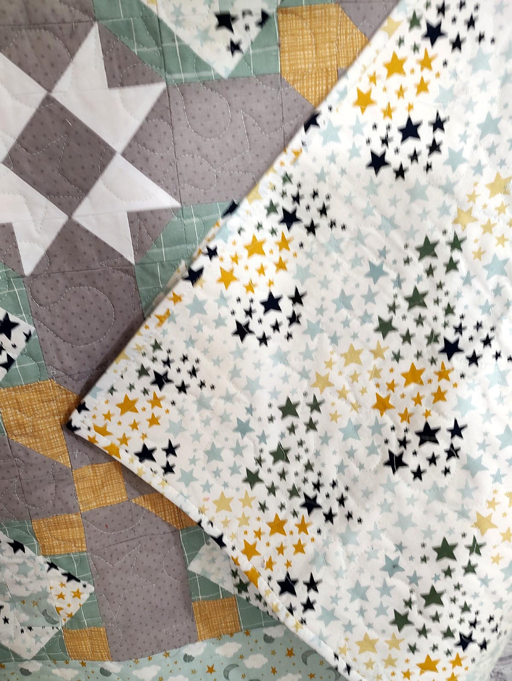 Nighttime sleepy cloud Modern baby lap quilt
