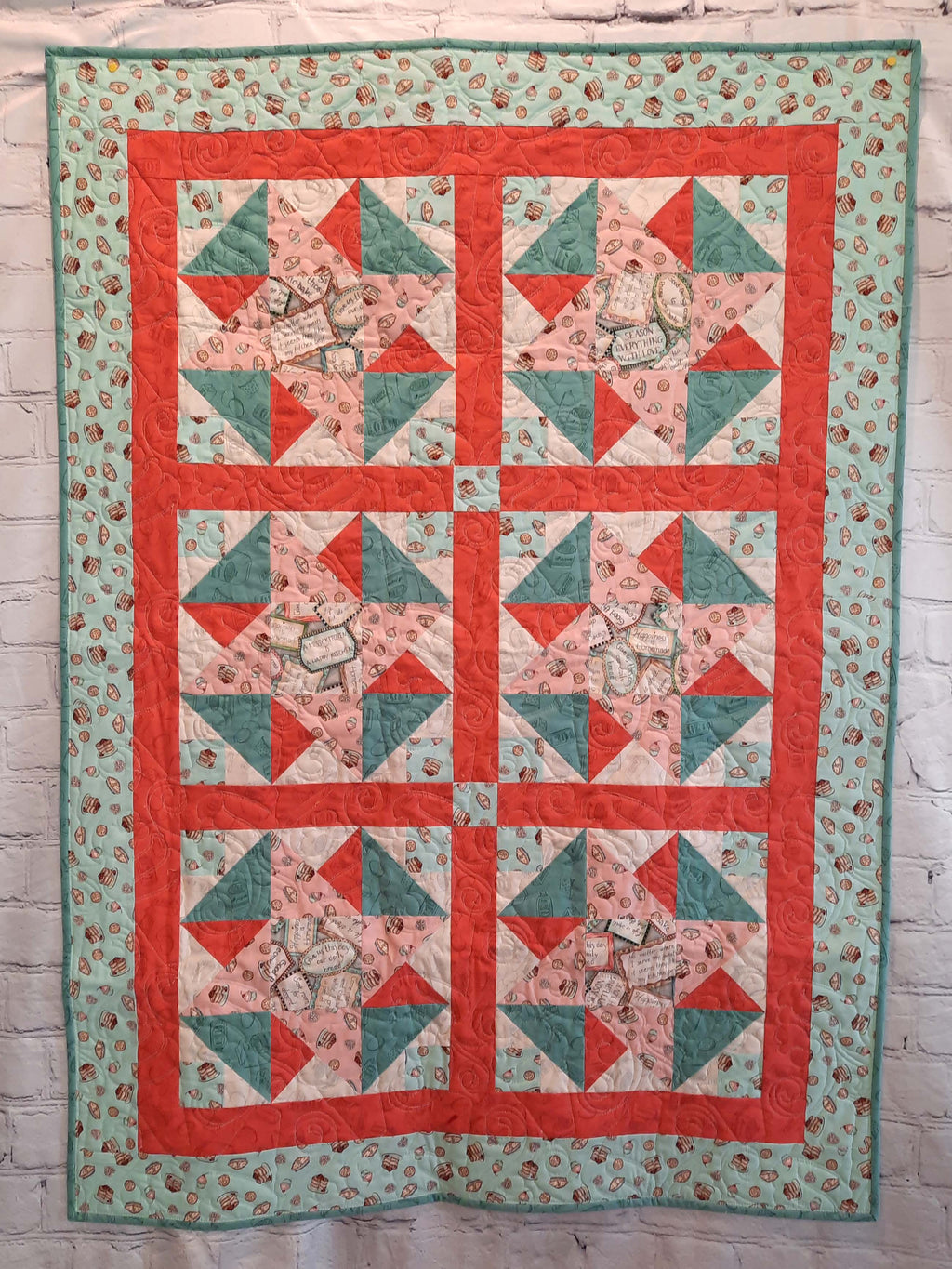 Meringues cupscake baking pastel lap quilt