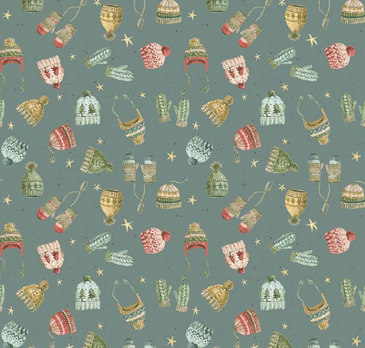 Riley Blake Magical Knitwear Mittens and Hats Fabric (per half yard)