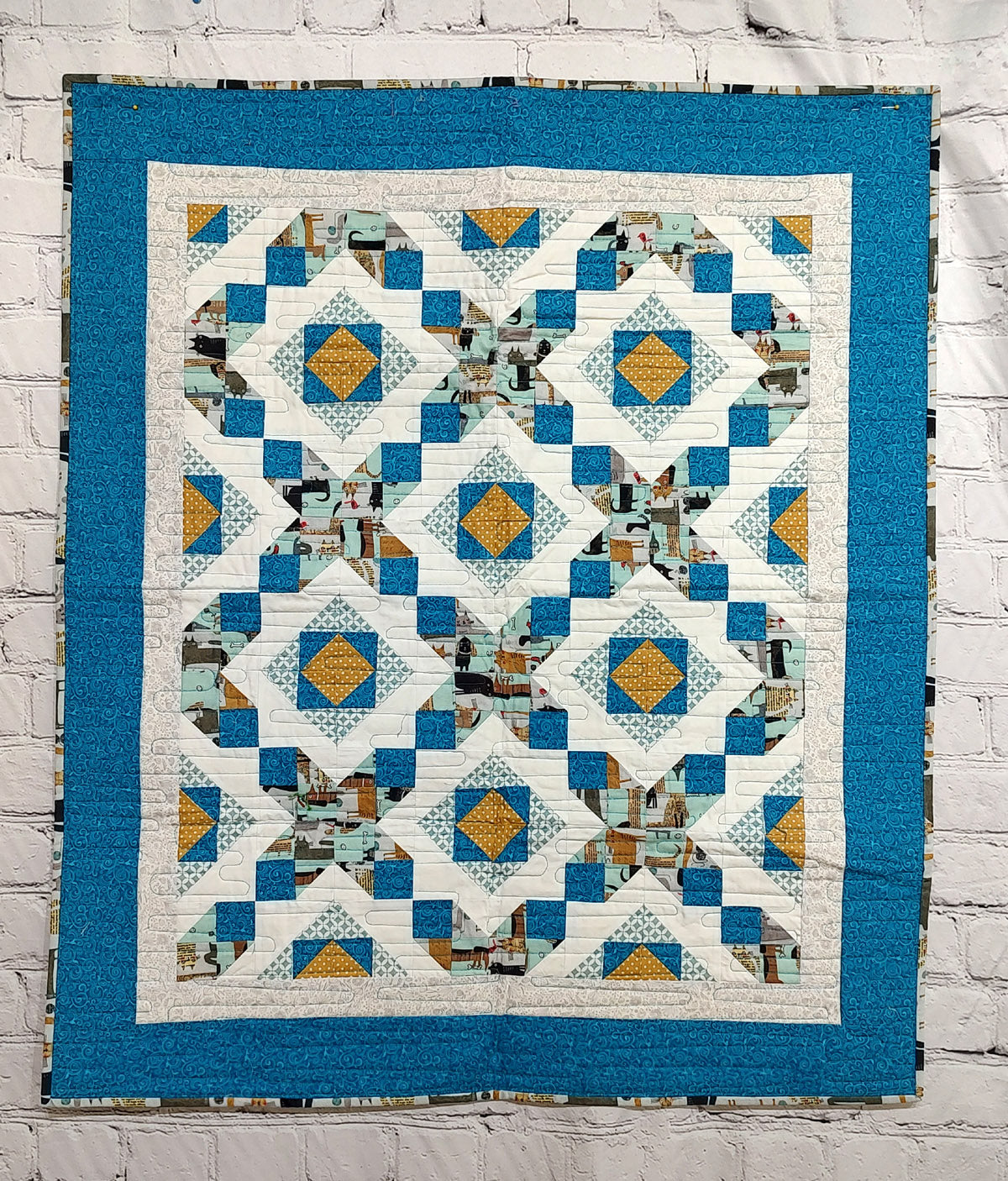 Dogs and Cats Wild World Baby Lap quilt
