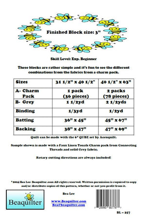 BL257 Angelic Charm Pack 5" Quilt pattern 2 sizes Accuquilt  friendly rotary cutting included