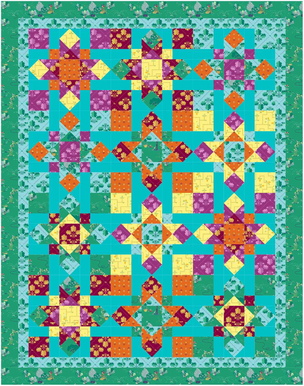 BL270 Anna's Steps Quilt fabric KIT MEDIUM Norahs garden