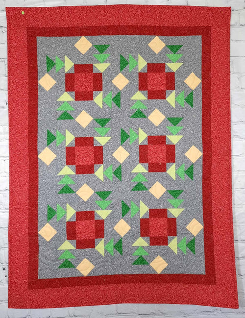 Apple Pie modern swirly baby lap quilt