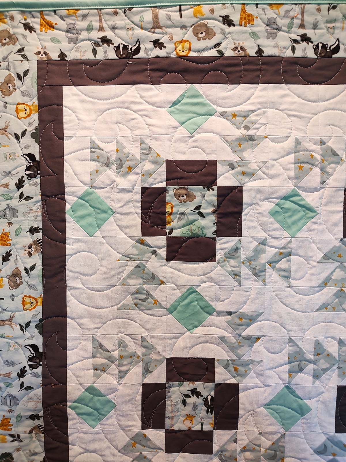 Jungle Apple Pie Modern baby lap quilt
