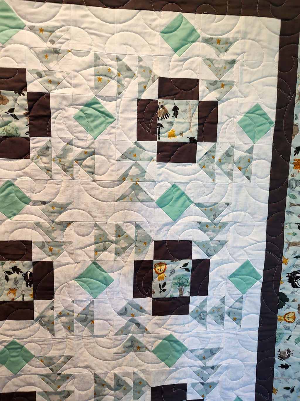 Jungle Apple Pie Modern baby lap quilt