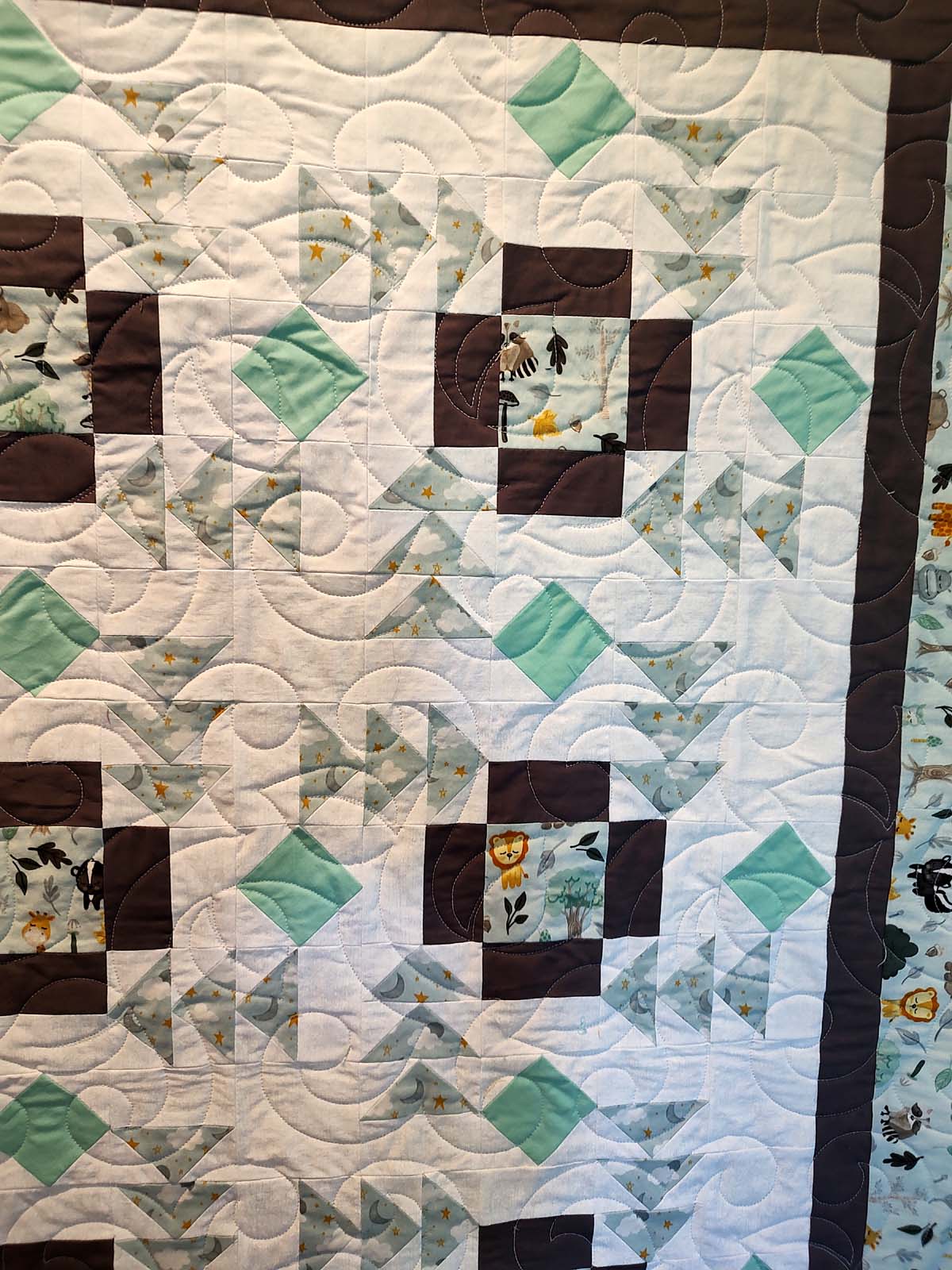 Jungle Apple Pie Modern baby lap quilt