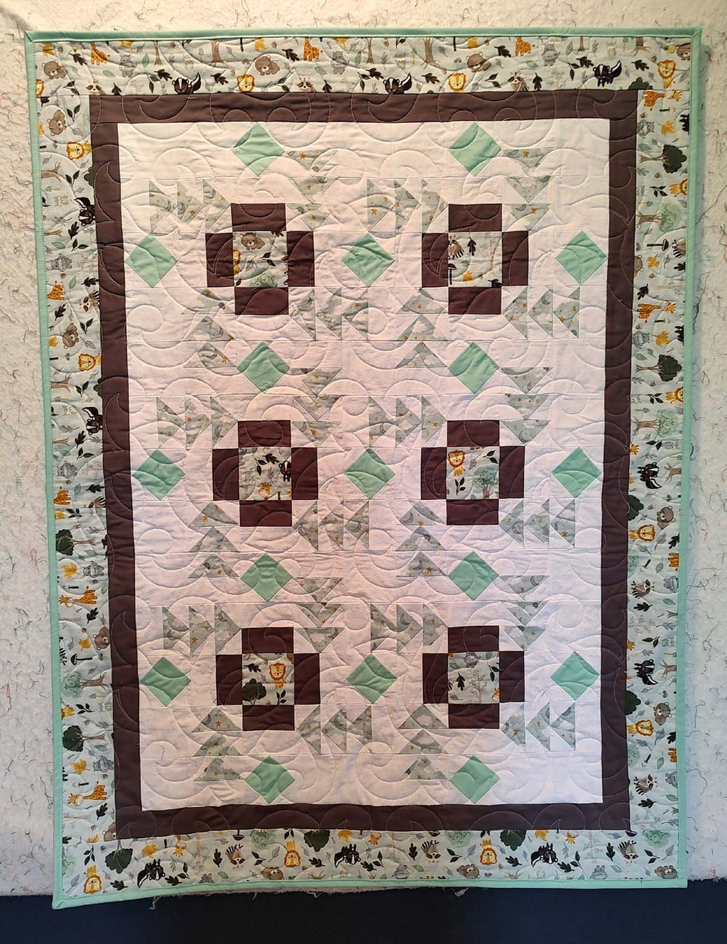 Jungle Apple Pie Modern baby lap quilt