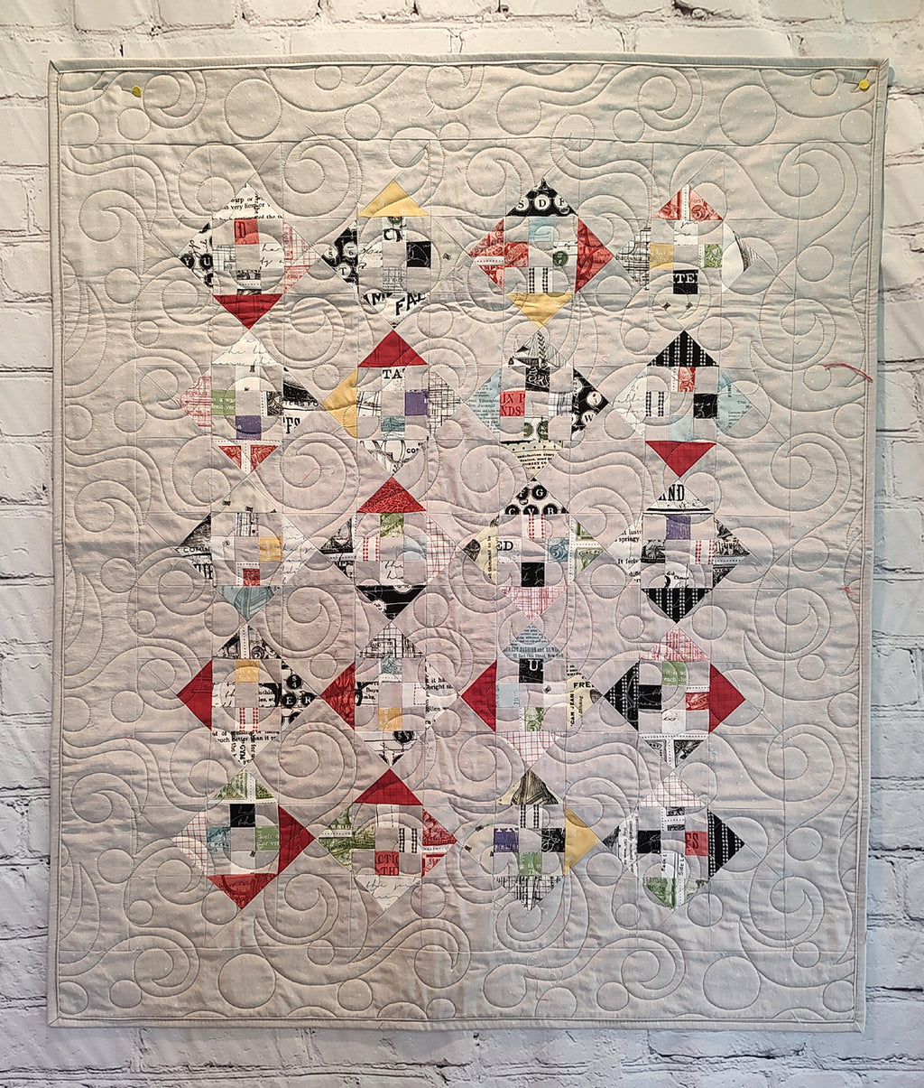 Arrows Modern antique grey baby lap quilt