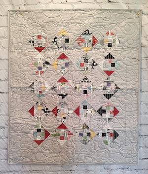Arrows Modern antique grey baby lap quilt