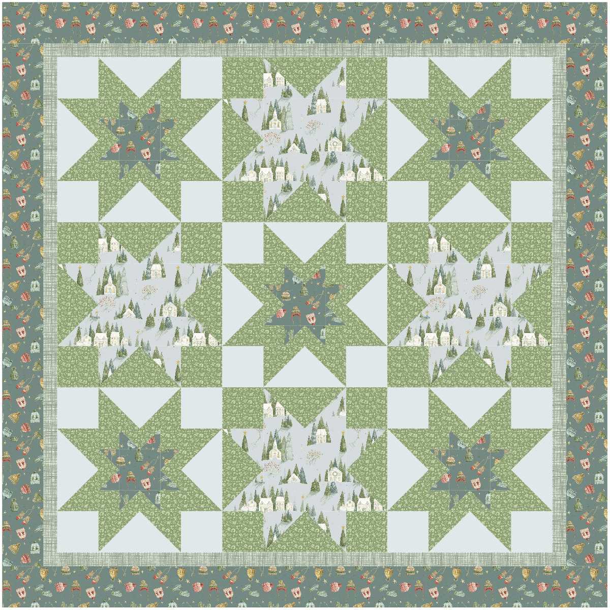 BL147 Baby Stars Quilt Kit Winter
